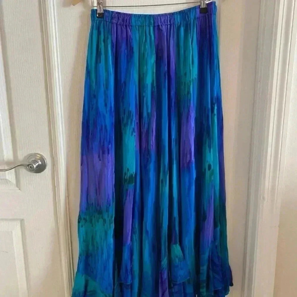 L Leeanne Vintage Hand Painted Fibers Skirt Set Size Medium - Picture 11 of 12